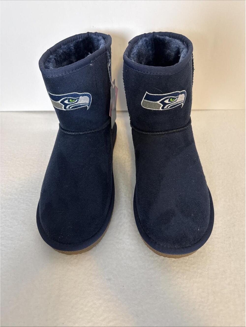 Women's NFL Seattle Seahawks Rookie Mini Boot Size 9M Blue Logo